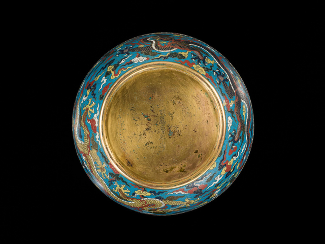 古玩銅器景泰藍碗真品鑒賞圖