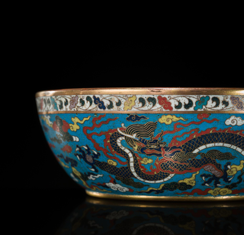 古玩銅器景泰藍碗真品鑒賞圖