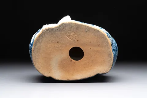 古玩陶瓷彌勒佛青花塑像真品鑒賞圖