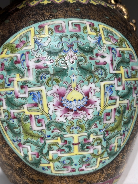 古玩陶瓷古銅彩夔龍紋尊真品鑒賞圖