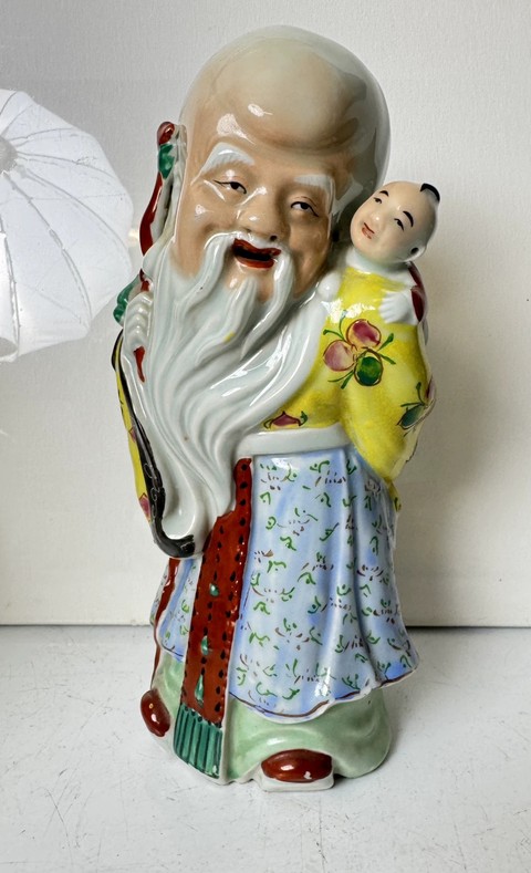 古玩陶瓷壽星公瓷塑真品鑒賞圖