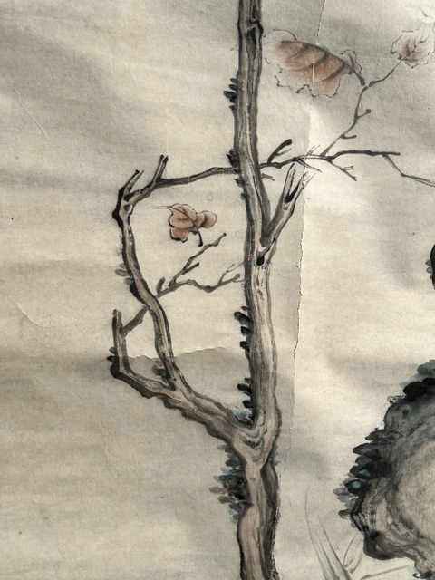 古玩字畫華嵒款花鳥真品鑒賞圖