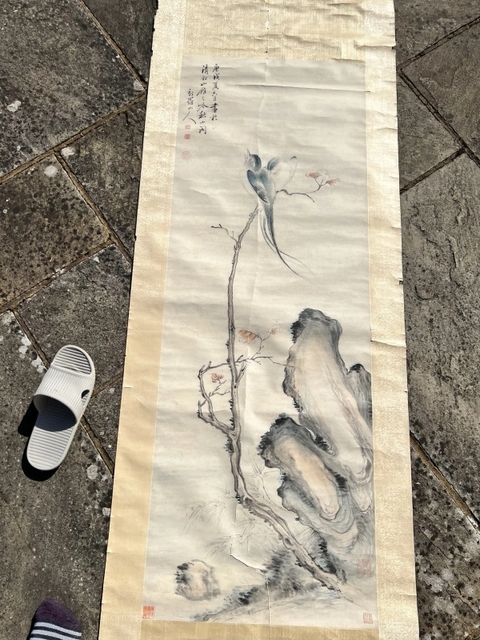 古玩字畫華嵒款花鳥真品鑒賞圖