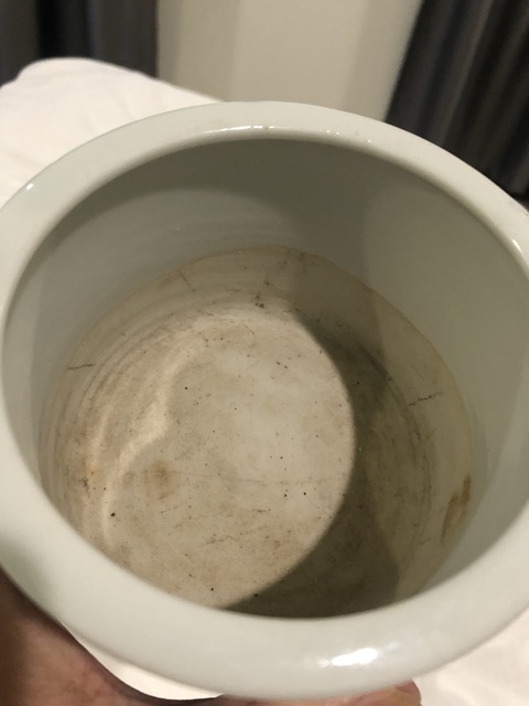 古玩陶瓷樓臺亭閣山水紋三足筒式香爐真品鑒賞圖