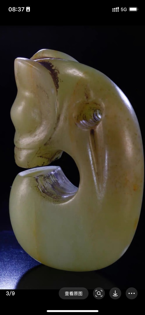 古玩玉器做舊仿“紅山文化”玉豬龍真品鑒賞圖