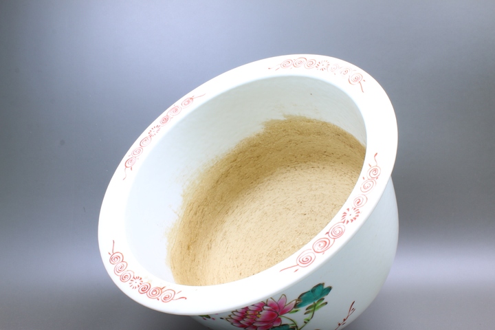 古玩陶瓷民國解放初·粉彩富貴白頭詩文花盆拍賣，當前價格936元