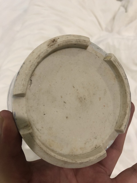 古玩陶瓷樓臺亭閣山水紋三足筒式香爐真品鑒賞圖