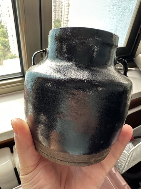 古玩陶瓷黑釉雙系罐真品鑒賞圖