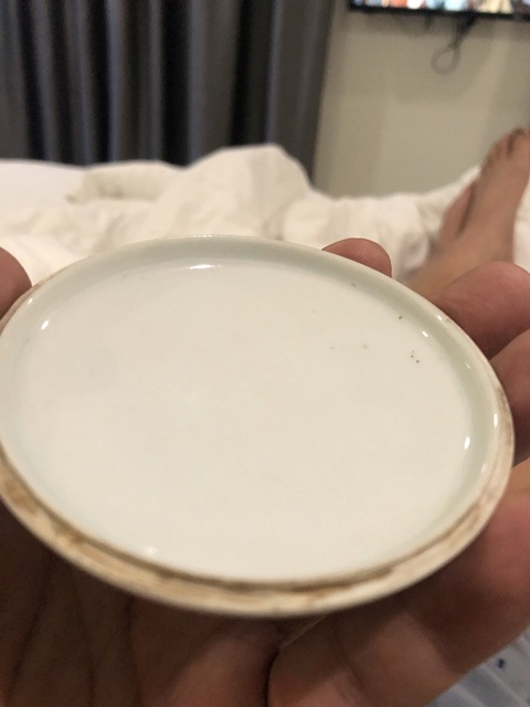 古玩陶瓷仕女紋新粉彩印泥盒真品鑒賞圖