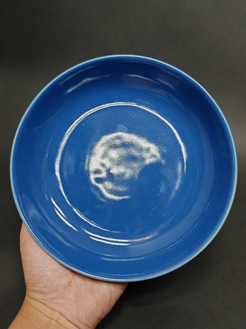 古玩陶瓷霽藍釉盤真品鑒賞圖