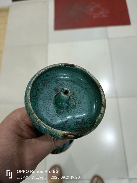 古玩陶瓷窯變釉燈臺真品鑒賞圖