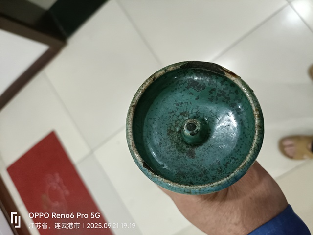 古玩陶瓷窯變釉燈臺真品鑒賞圖