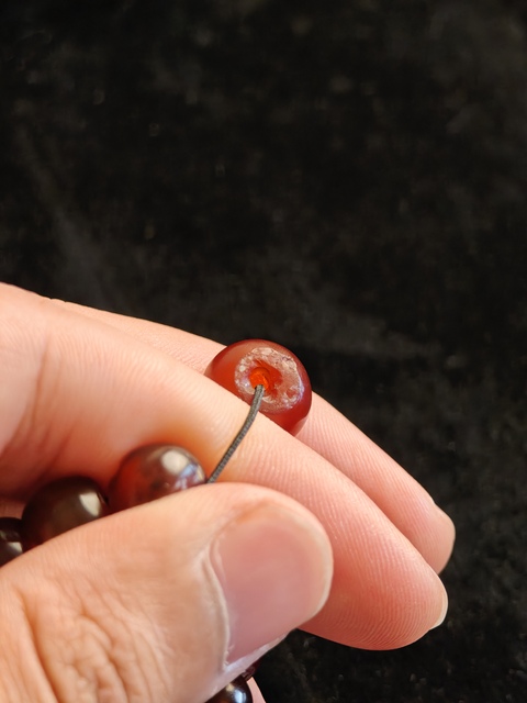 古玩玉器老瑪瑙珠真品鑒賞圖