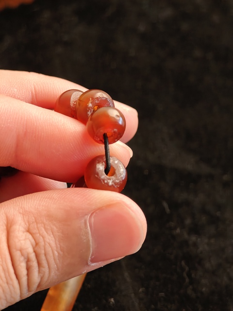 古玩玉器老瑪瑙珠真品鑒賞圖