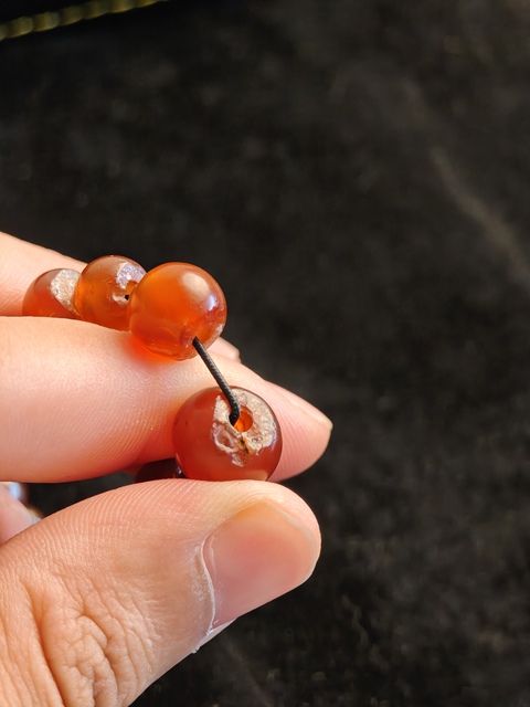 古玩玉器老瑪瑙珠真品鑒賞圖