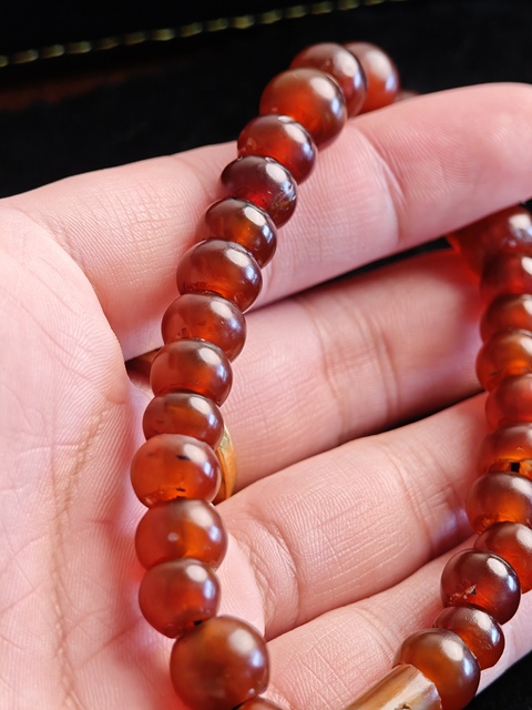 古玩玉器老瑪瑙珠真品鑒賞圖