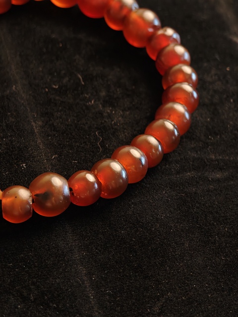 古玩玉器老瑪瑙珠真品鑒賞圖