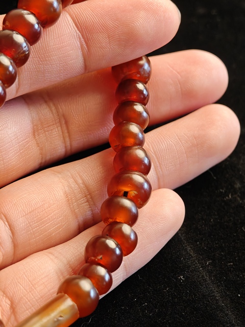 古玩玉器老瑪瑙珠真品鑒賞圖