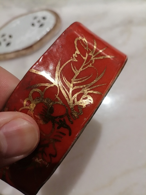 古玩陶瓷珊瑚紅描金蘭草紋蛐蛐盒真品鑒賞圖