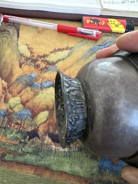 古玩銅器白銅奶茶碗真品鑒賞圖