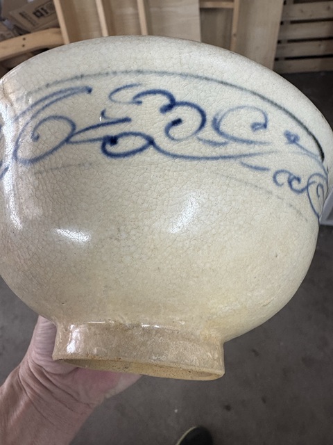 古玩陶瓷安南窯青花花卉紋碗真品鑒賞圖