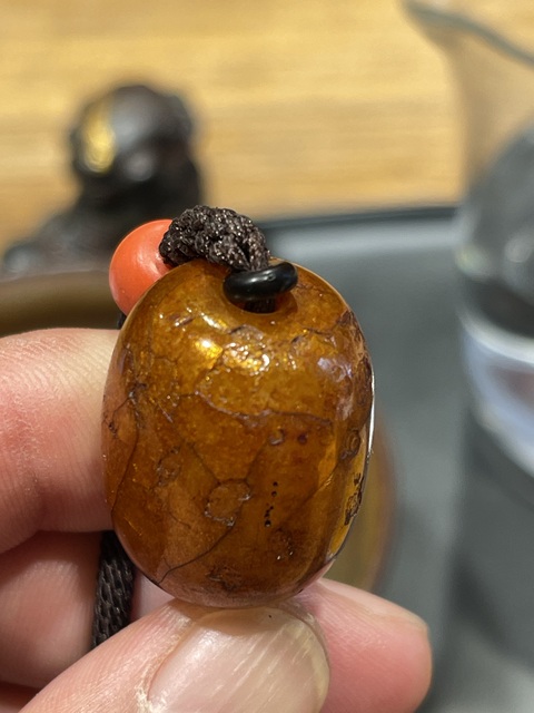 古玩玉器多寶琉璃鎖骨鏈真品鑒賞圖