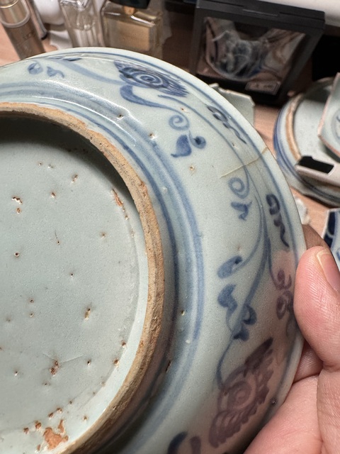 古玩陶瓷魚藻紋青花盤真品鑒賞圖