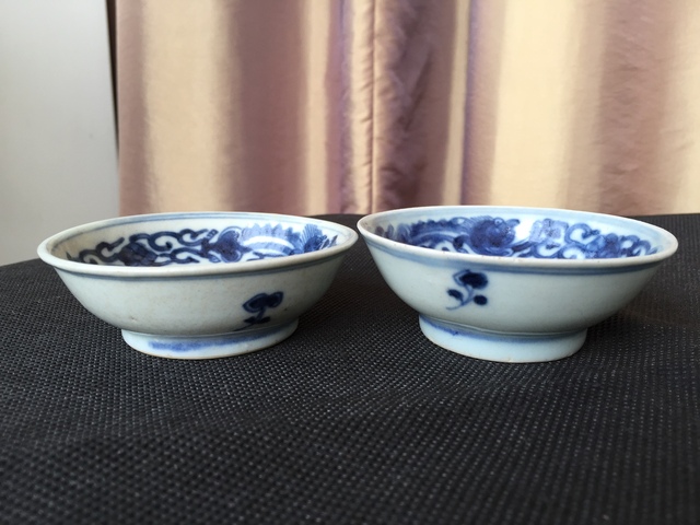 古玩陶瓷福壽紋青花盤真品鑒賞圖