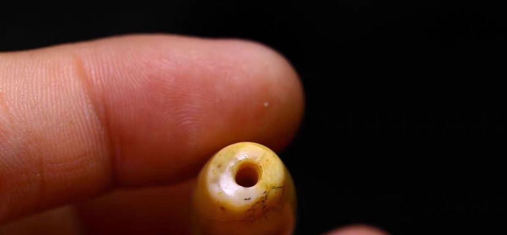 古玩玉器瑪瑙管珠真品鑒賞圖
