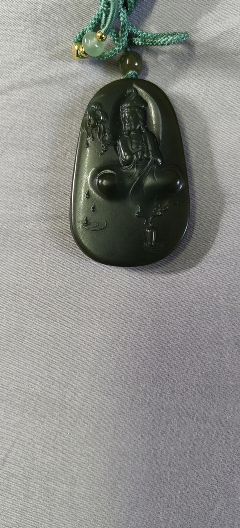 古玩玉器觀音牌子真品鑒賞圖