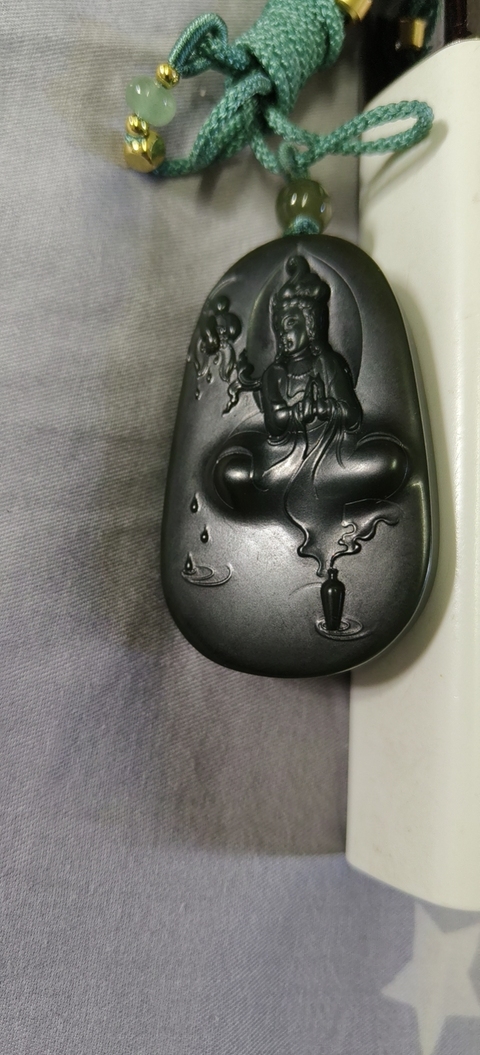 古玩玉器觀音牌子真品鑒賞圖