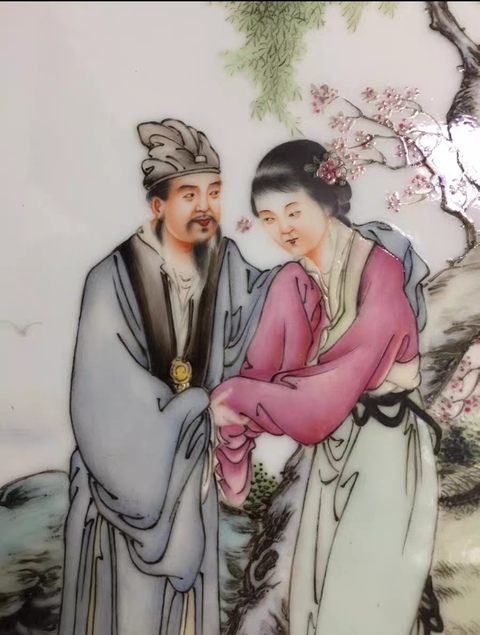 古玩陶瓷人物紋瓷板畫真品鑒賞圖