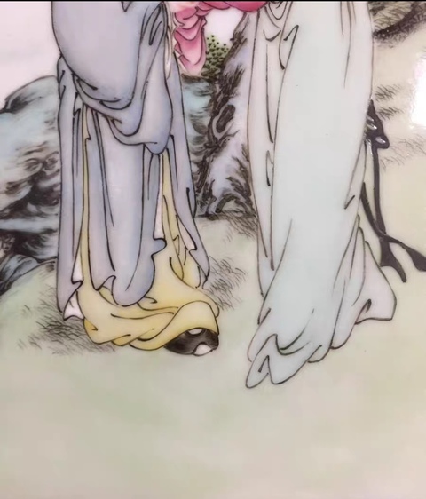 古玩陶瓷人物紋瓷板畫真品鑒賞圖