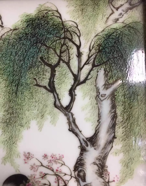 古玩陶瓷人物紋瓷板畫真品鑒賞圖