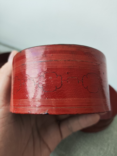 古玩雜項木胎漆盒真品鑒賞圖