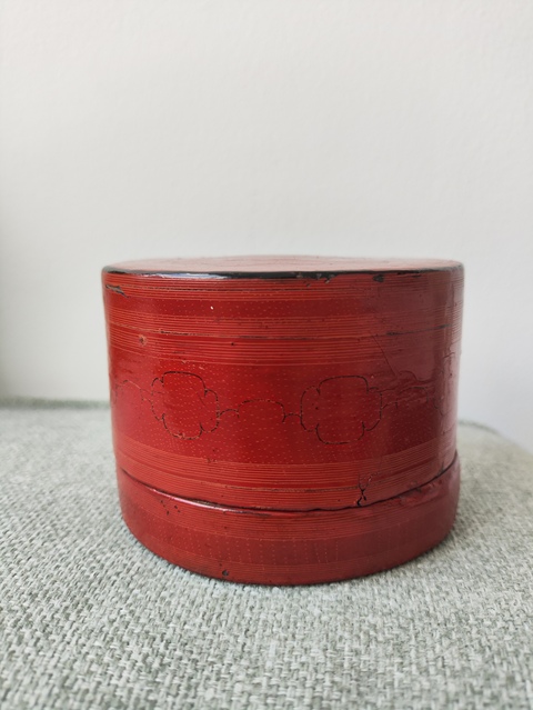 古玩雜項木胎漆盒真品鑒賞圖