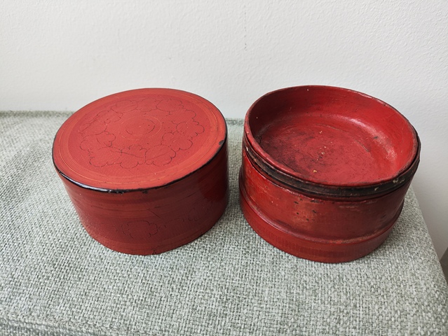 古玩雜項木胎漆盒真品鑒賞圖