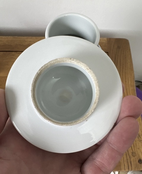 古玩陶瓷青花留白冰梅紋雞腿蓋瓶真品鑒賞圖