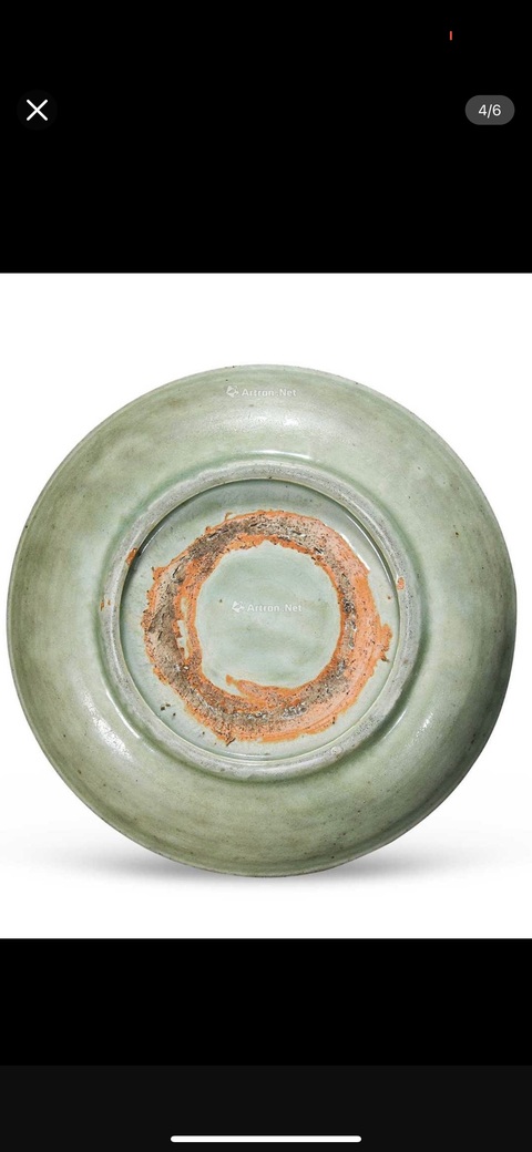 古玩陶瓷青釉印花盤真品鑒賞圖