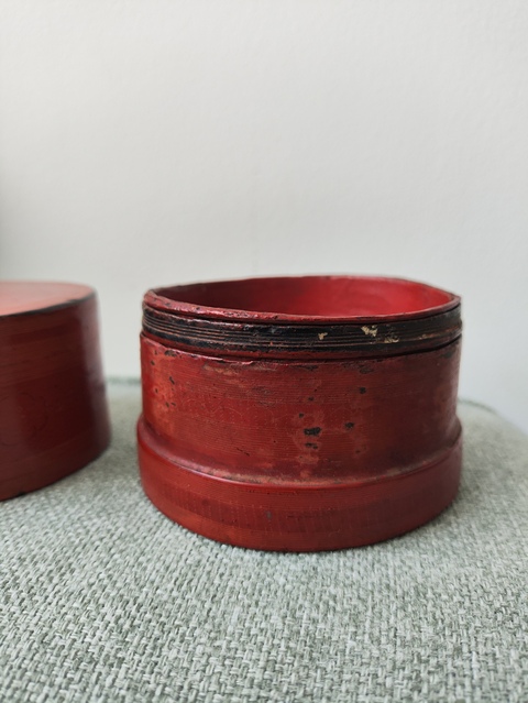 古玩雜項木胎漆盒真品鑒賞圖