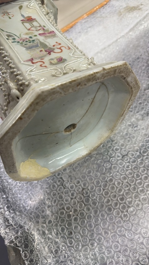 古玩陶瓷珍珠白釉花盆真品鑒賞圖