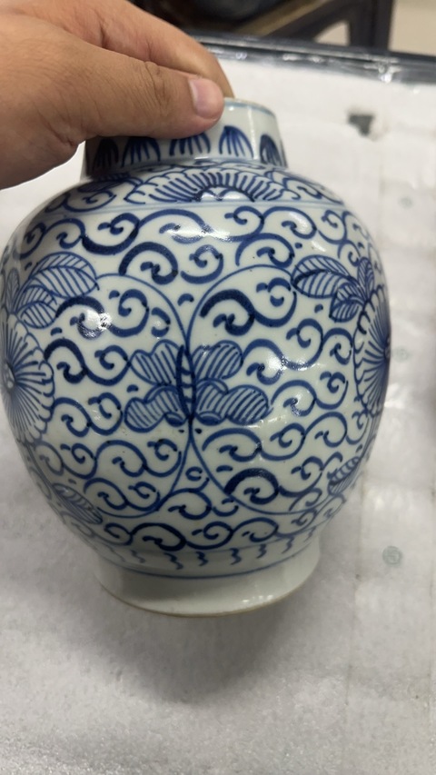 古玩陶瓷青花風眼尊真品鑒賞圖