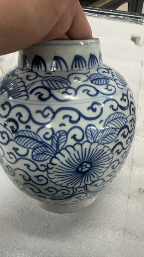 古玩陶瓷青花風眼尊真品鑒賞圖