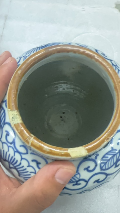 古玩陶瓷青花風眼尊真品鑒賞圖