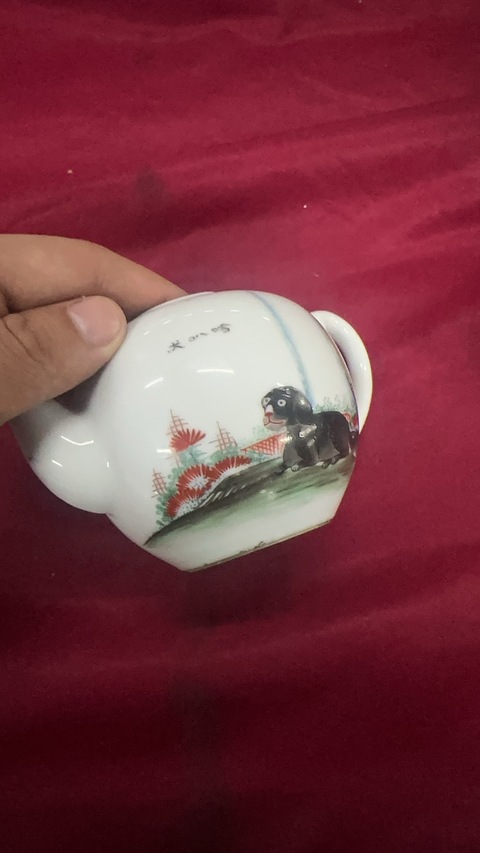 古玩陶瓷粉彩端把壺真品鑒賞圖