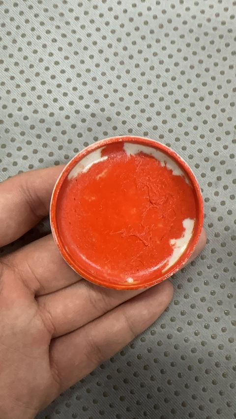 古玩陶瓷胭脂紅壓道龍紋印泥盒真品鑒賞圖