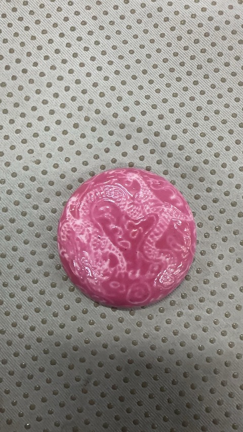 古玩陶瓷胭脂紅壓道龍紋印泥盒真品鑒賞圖