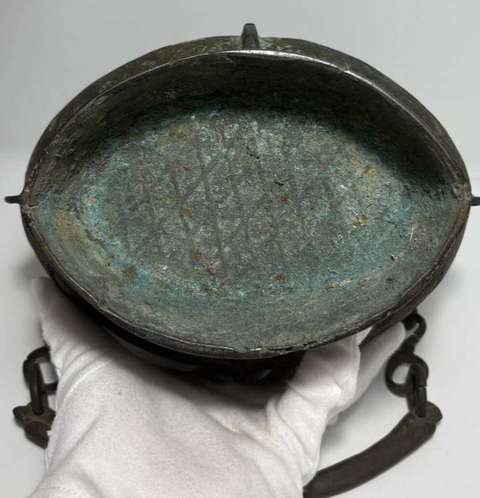 古玩銅器銅提梁壺真品鑒賞圖