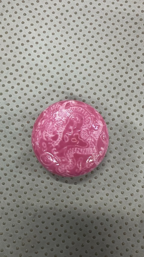 古玩陶瓷胭脂紅壓道龍紋印泥盒真品鑒賞圖