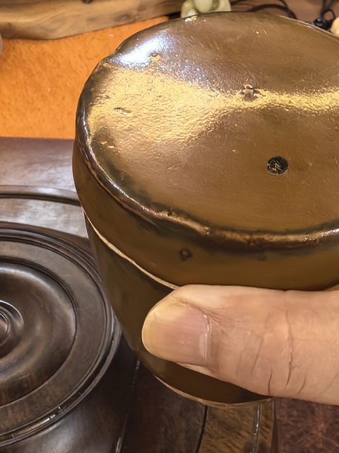 古玩陶瓷紫金釉蓋缸真品鑒賞圖